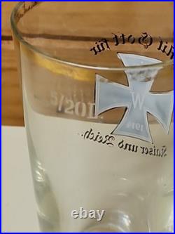 Rare Verre à bière allemand Croix De Fer WW1 1914-18