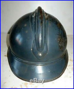 Rare casque Adrian Officier d' Infanterie, bleu-horizon, 1 ère modèle sans rivets