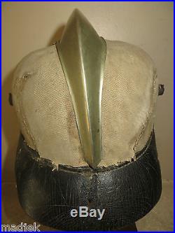 Rare casque Sapeur-Pompier Allemand remonté à partir d' un casque à pointe 14-18