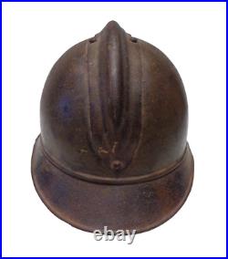 Rare coque de casque Adrian Italien, modèle 15, avec son bandeau intérieur WW. 1