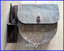 Rare étui tôle ersatz rouleau câble téléphoniste transmission allemand ww1