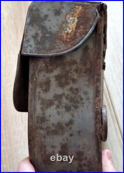 Rare étui tôle ersatz rouleau câble téléphoniste transmission allemand ww1