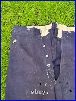 Rare pantalon d'artillerie coloniale Marsouin daté 1910 réceptionné WW1 tranchée