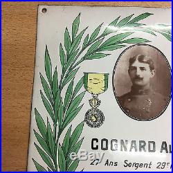 Rare plaque emaillée 1914 1918 WWI 29me régiment Infanterie Front Apremont 1914