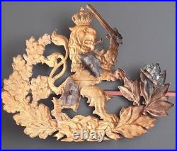 Relique Plaque Casque à Pointe Officier Duché de Hesse Hessen Allemand ORIGINAL