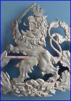 Relique Plaque Casque à Pointe Officier Duché de Hesse Hessen Allemand ORIGINAL
