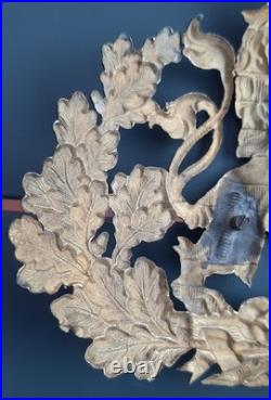 Relique Plaque Casque à Pointe Officier Duché de Hesse Hessen Allemand ORIGINAL