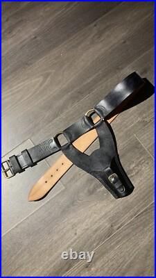 Reproduction Ceinturon 1873 Artilleur/Train 105cm Cuir Noir Retourné Militaria
