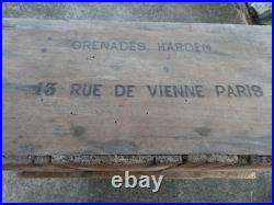 SAPEURS POMPIERS 1880 1914 Rare Caisse Vide Grenades Harden Extinctrice