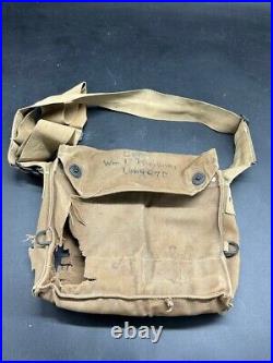 Sac masque gaz US17 Doughboy impacté! WW1 nominatif Argonne Verdun