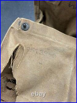 Sac masque gaz US17 Doughboy impacté! WW1 nominatif Argonne Verdun