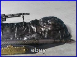 Sculpture Signée Mitrailleur 1ère Guerre Mondiale Encrier Sir de Metz. A. Ouvet