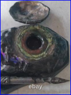 Sculpture Signée Mitrailleur 1ère Guerre Mondiale Encrier Sir de Metz. A. Ouvet