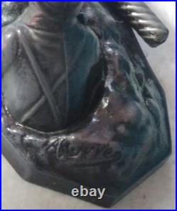 Sculpture Signée Mitrailleur 1ère Guerre Mondiale Encrier Sir de Metz. A. Ouvet