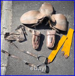 Selle fontes étriers sangle en cuir tressé officier cavalerie poilu ww1 1914