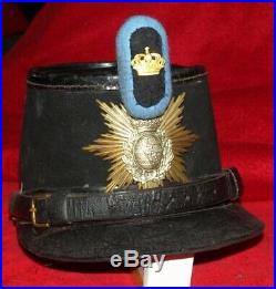 Shako 19 bataillon saxon du train tschako sachsen pickelhaube helm spiked helmet