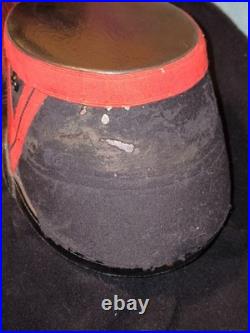 Shako troupe 1872 artillerie colonial complet avec crin retombant usures au drap