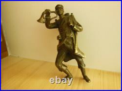 Statue soldat Sonneur de clairon en bronze manque le socle époque après 1918