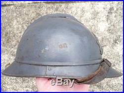 Superbe casque Adrian Artillerie modèle 15 bleu horizon poilu 14 18 ww1 helmet