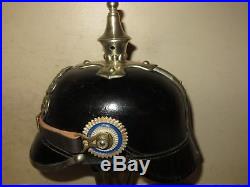 Superbe casque de la Police du Royaume de Bavière, modèle 1895, maillechort
