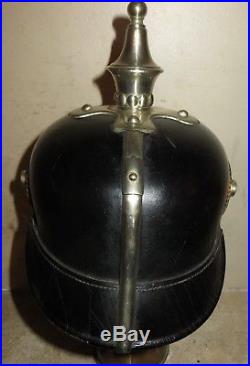 Superbe casque de la Police du Royaume de Bavière, modèle 1895, maillechort