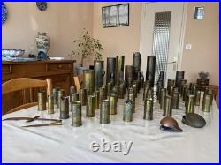Superbe lot d'une cinquantaine de douilles gravées OBJETS POILUS WW1 1914-18