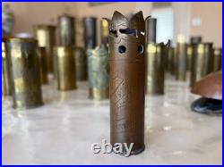 Superbe lot d'une cinquantaine de douilles gravées OBJETS POILUS WW1 1914-18