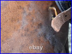 Superbe selle sangle cuir fauve fontes officier de cavalerie ww1 dessous feutre