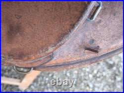 Superbe selle sangle cuir fauve fontes officier de cavalerie ww1 dessous feutre