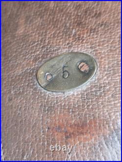 Superbe selle sangle cuir fauve fontes officier de cavalerie ww1 dessous feutre