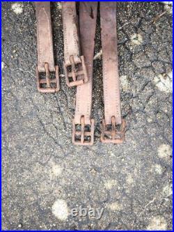 Superbe selle sangle cuir fauve fontes officier de cavalerie ww1 dessous feutre