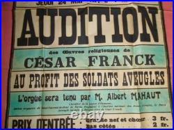 TRES BELLE AFFICHE 1917. SOLDATS AVEUGLES. DIJON EGLISE St MICHEL