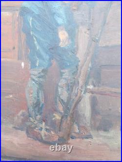 Tableau Peinture Ancien Militaire Ww1 Tranchee Franck Elim Elie De La Moriniere