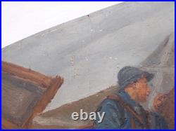 Tableau Peinture Ancien Militaire Ww1 Tranchee Franck Elim Elie De La Moriniere