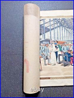 Tableau Scolaire Armand Colin 1916. Arrivée Des Blessés Gare Du Nord Ww1 Entoilé