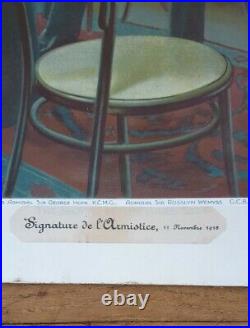 Tableau peinture signé Maurice PILLARD VERNEUIL signature de l'armistice 14 18