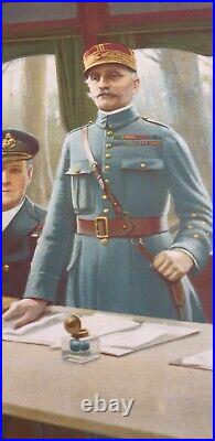 Tableau peinture signé Maurice PILLARD VERNEUIL signature de l'armistice 14 18