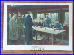 Tableau peinture signé maurice pillard verneuil signature de l'armistice 14 18
