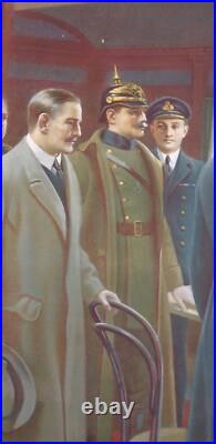 Tableau peinture signé maurice pillard verneuil signature de l'armistice 14 18