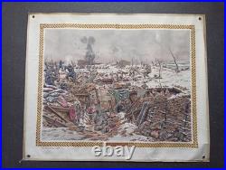 Tableau scolaire Armand Colin 1916 Infanterie Coloniale Souchez WW1 entoilé