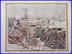 Tableau scolaire Armand Colin 1916 Infanterie Coloniale Souchez WW1 entoilé