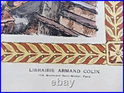 Tableau scolaire Armand Colin 1916 Infanterie Coloniale Souchez WW1 entoilé