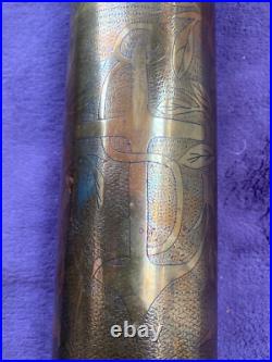 Trench art Douille souvenir du 5eme RIC en Alsace 1ere guerre mondiale