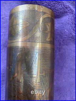 Trench art Douille souvenir du 5eme RIC en Alsace 1ere guerre mondiale