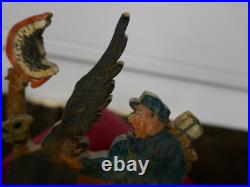 Trench art, soldat francais aigle allemand panneau frontière, 1893 et 1914-19