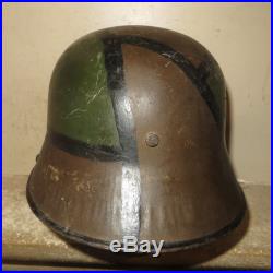 Très beau casque Allemand, stahlhem modèle 1916 camouflé, 1 ère guerre mondiale