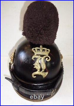 Très rare casque Bavarois d' Infanterie modèle 1868 à chenillle. WW. 1