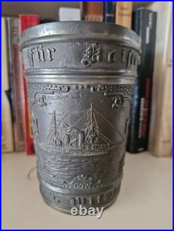 Verre Etain Du Sms Kaiser Wilhelm Croiseur Marine Allemande 1ere Guerre Mondiale