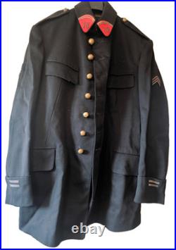 Veste noire lieutenant 18e artillerie Agen ww1 1914 1918 chevrons 2 ans au front