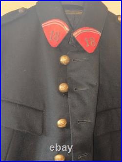 Veste noire lieutenant 18e artillerie Agen ww1 1914 1918 chevrons 2 ans au front